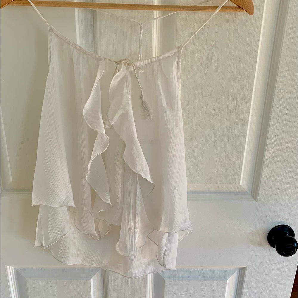 🍬3/20🍬Abercrombie & Fitch Cream Blouse with Ruffle Accents